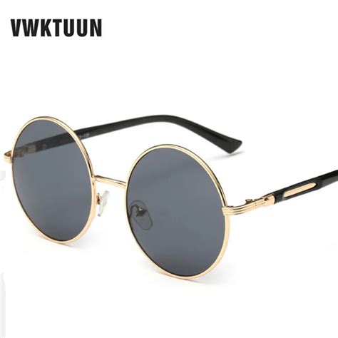 Vwktuun Oversized Retro Round Sunglasses Women Brand Designer Vintage