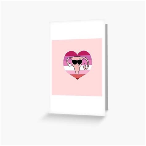 Lesbian Pride Middle Finger Uterus Greeting Card For Sale By