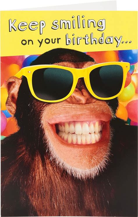 Smiling Chimp Design Birthday Card Collect Cards