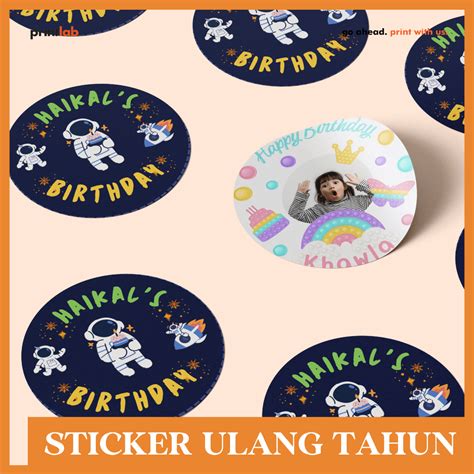 Jual Stiker Ulang Tahun Anak Custom Sticker Perlengkapan Ulang Tahun