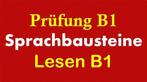 DTZ TELC B1 Sprachbausteine Prüfung B1 Sprachbausteine Mit