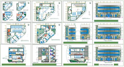 Bank Project Storey Sections Elevations DWG