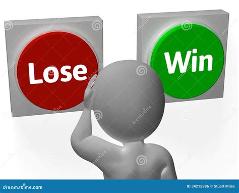 Lose Win Buttons Show Wager Or Loser Stock Illustration Illustration