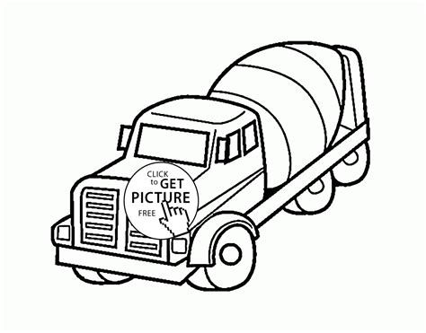 Cement Mixer Coloring Page Coloring Home