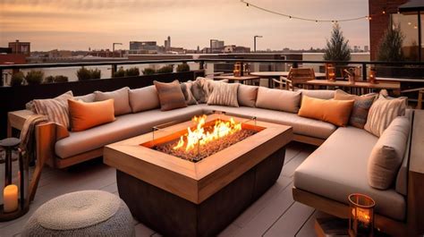 Premium AI Image | An elegant image of a highend rooftop lounge area ...