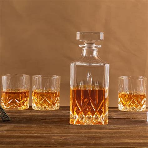 Lanfula Noblesse Crystal Whiskey Decanter Set Premium Quality Liquor