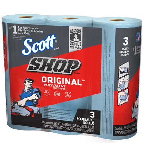 Scott Shop Paper Towels Blue Pack Of 3 Rolls 75143 Réno Dépôt