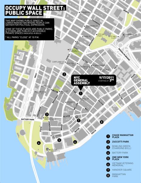 The New Yorker - Map: How Occupy Wall Street Chose Zuccotti Park ...