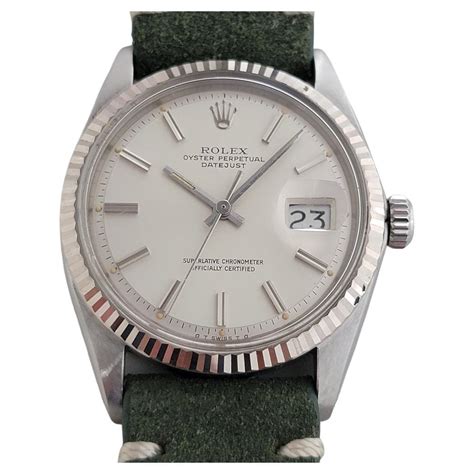 Mens Rolex Oyster Datejust 1601 18k Gold SS Automatic 1970s Vintage