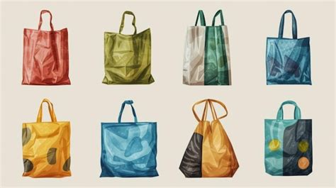 Conjunto de bolsas ecológicas Vector Premium