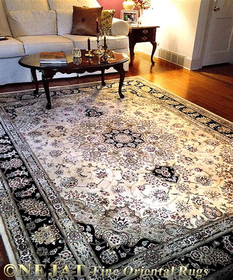 Tabriz Nejad Sk011iybk Silk And Wool Rug W Medallion