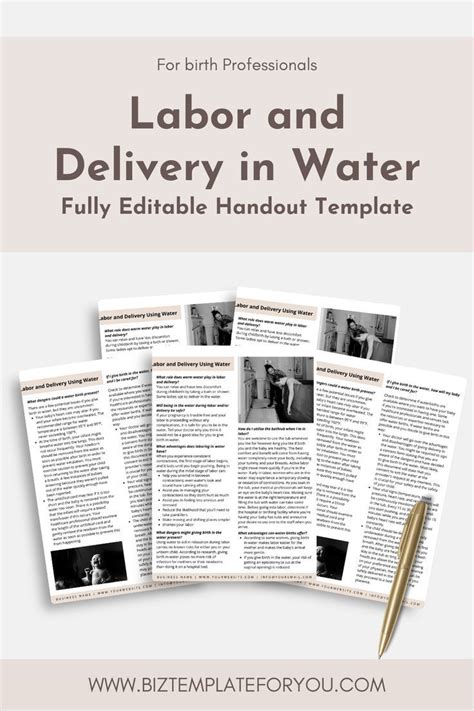 Customizable Water Labor And Delivery Handout Template In 2023