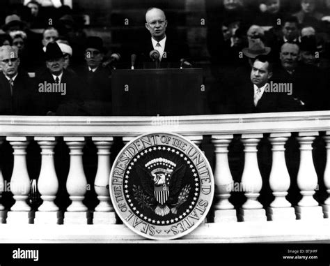 President Dwight D Eisenhower C Delivers His 2nd Term Inaugural