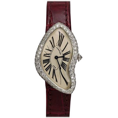 Cartier White Gold Diamond Crash Wristwatch Circa 1990s For Sale At 1stdibs