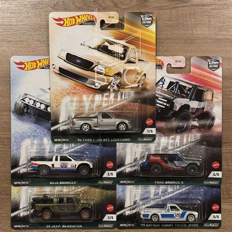 Hot Wheels Premium Car Culture Hyper Haulers Complete Set Ford F Baja Jeep Gladiator