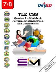 Slm Css M Pdf Tle Css Quarter Module Performing