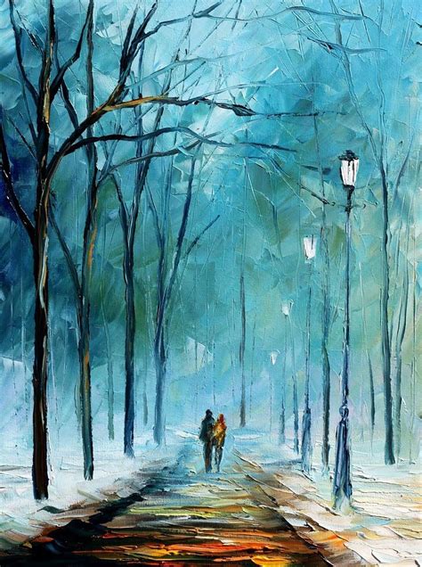 Foggy stroll oil painting on canvas by L.Afremov by Leonidafremov on DeviantArt