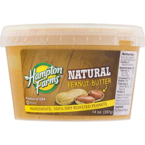 Hampton Farms Peanut Butter Natural 14 Oz Instacart