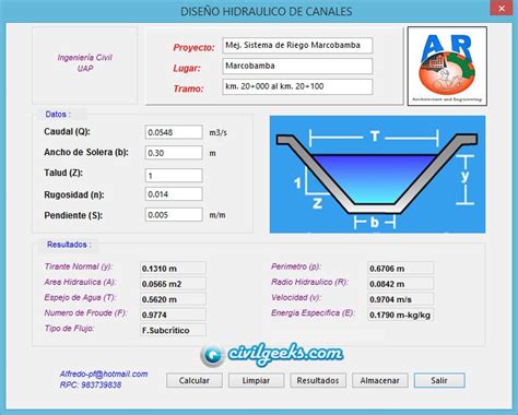 Excel para diseño hidráulico de canales CivilGeeks Disenos de