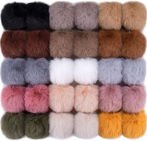 Bqtq Pieces Faux Fur Pom Pom Balls Diy Faux Rabbit Fur Fluffy Pom