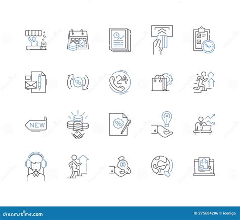 Market Research Line Icons Collection Survey Data Analysis Focus