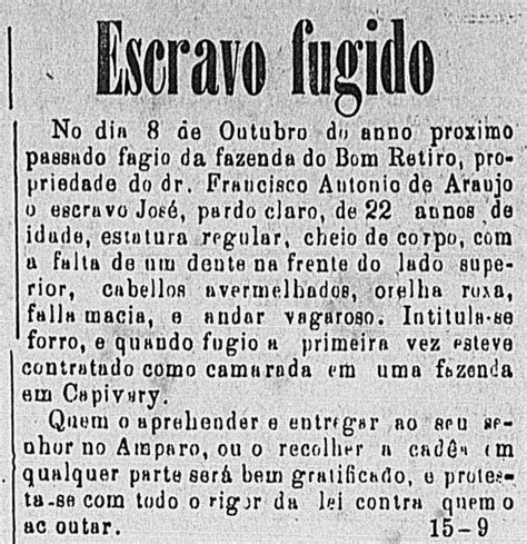 Os repugnantes anúncios de escravos em jornais do Século 19 São Paulo