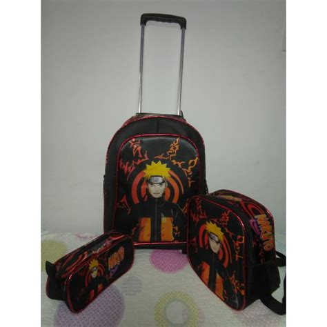 Kit Mochila Escolar Naruto Rodinha Shopee Brasil