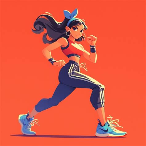 Chica latina de unos 30 años haciendo aeróbico Vector Premium