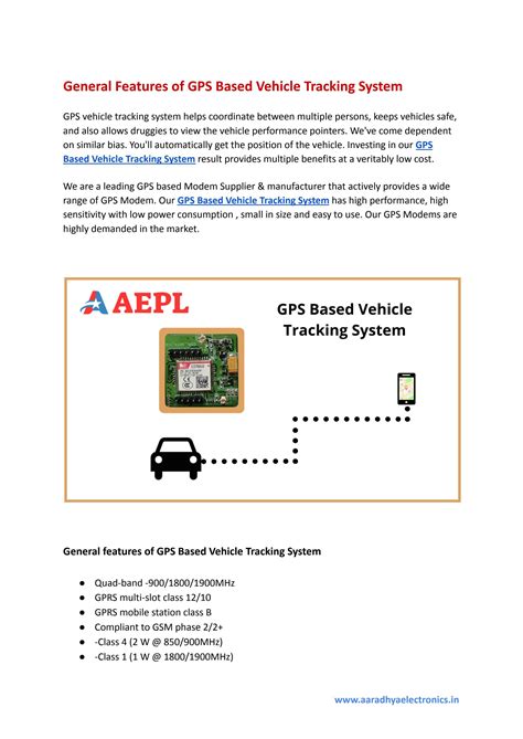 General Features Of Gps Based Vehicle Tracking System By Aaradhya