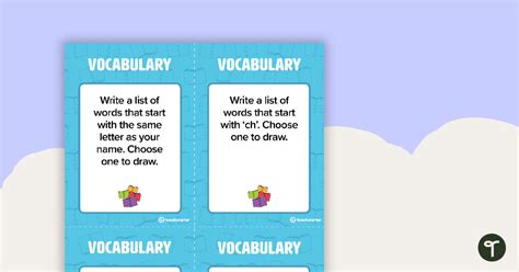 Fast Finisher Vocabulary Task Cards Lower Grades Teach Starter