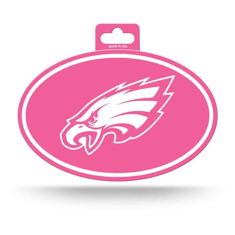 Philadelphia Eagles Pink Full Color Oval Sticker At Sticker Shoppe