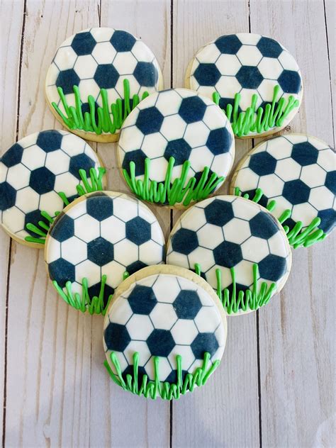 Soccer Ball Sugar Cookies Soccer Cookies Socccer Ts Soccer Birthday