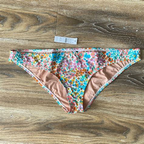 J Crew Swim J Crew Lowrider Bikini Bottom In Rainbow Blooms Nwt