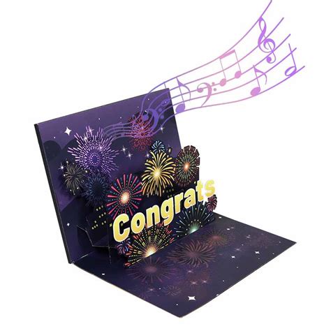 Congrats Firework Muisc Pop Up Card China Congrats Firework Muisc Pop