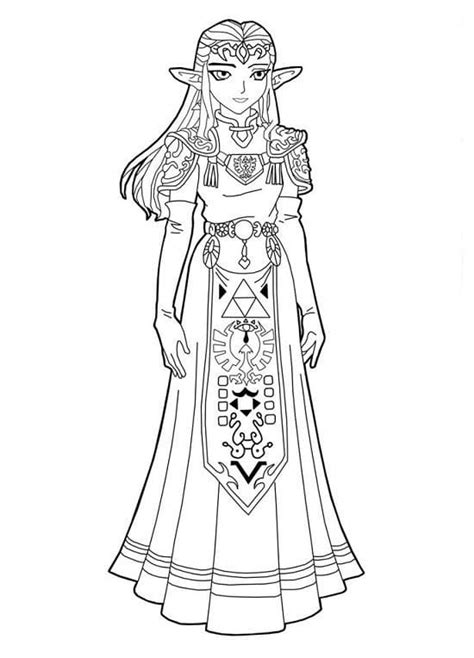 Coloriage Princesse Zelda Télécharger Et Imprimer Gratuit Sur