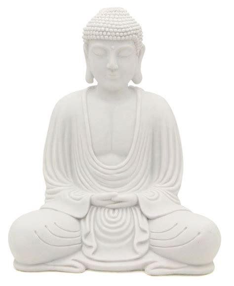 Serene White Buddha Statue Indoor Outdoor Use White Buddha Statue