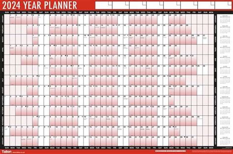 Large Year Planner A Cm X Cm Laminated Wall Calendar With Dry