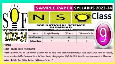 Nso Class 9 Solved Sample Paper 2023 24 Science Olympiad Sample Paper