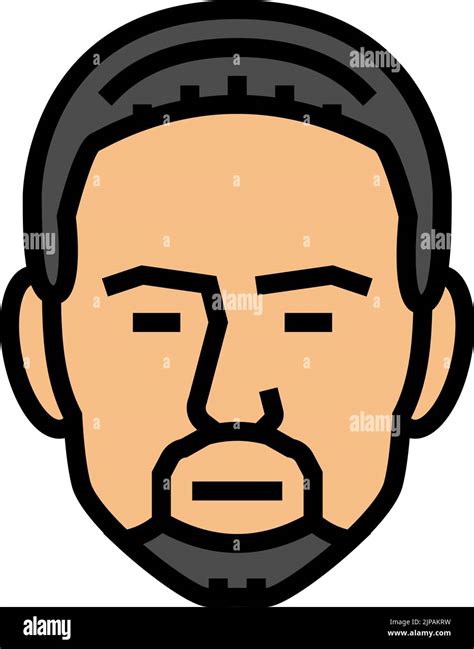 ilustración vectorial del icono de color de estilo de barba en círculo