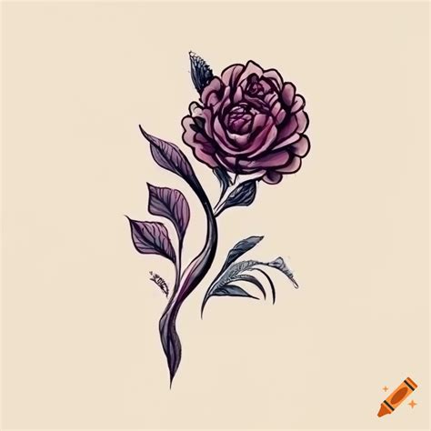 Stolen Flowers Tattoo Shop Logo With Floral Design