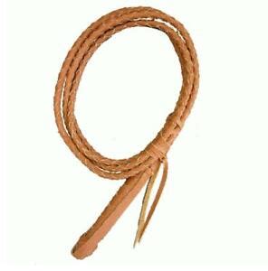 10 Foot Brown LEATHER BULLWHIP Cracking Rodeo Zorro Whip Indiana Jones ...