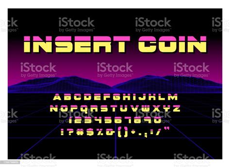 80s Retro Futurism Style Font Vector Brush Stroke Alphabet Retro Futurism Old Vhs Style