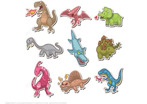 Dinosaur Printable Stickers | Free Printable Papercraft Templates