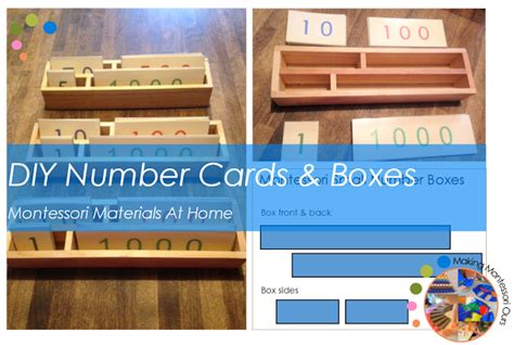 Making Montessori Ours Diy Montessori Number Cards And Boxes