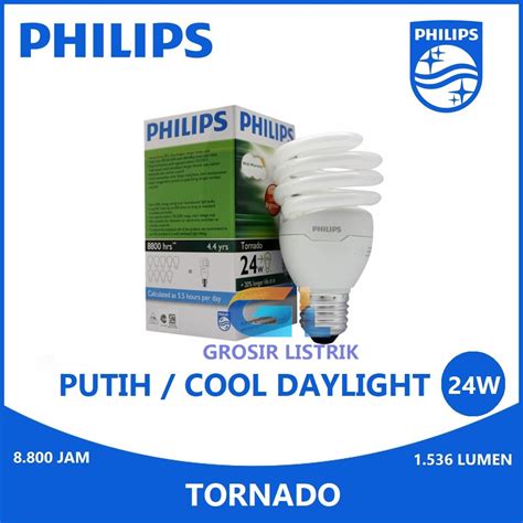 Jual Lampu Philips Tornado 24w Putih Cool Daylight 6500k Spiral 24 Watt