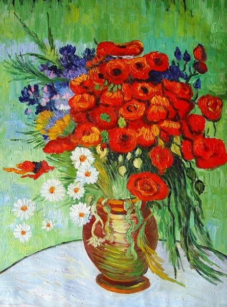 Red Poppies And Daisies 1890 Vincent Van Gogh Van Gogh Art Artist