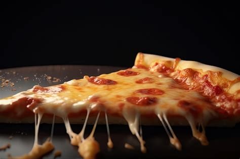 Fatia De Pizza Quente Queijo Derretendo Generative Ai Foto Premium