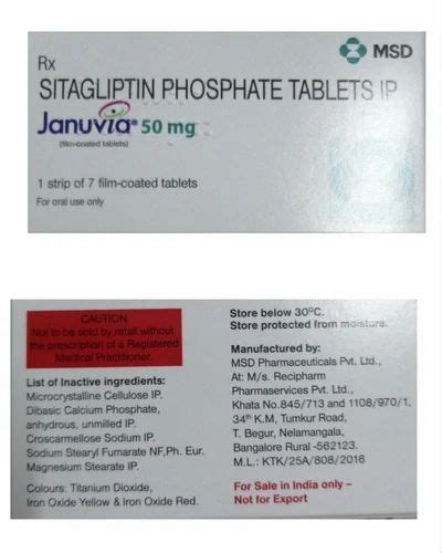 Mg Sitagliptin Phosphate Tablet At Rs Stripe Sitagliptin Tablet