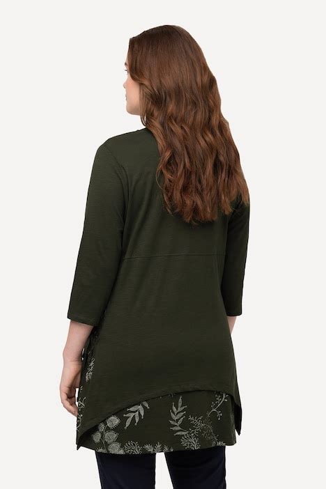 Eco Cotton Layered Look A Line Fit Knit Tunic Knit Tunics Knit Tops