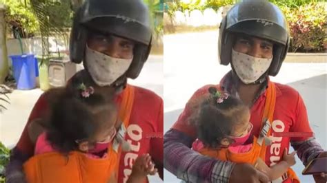 Video Of Woman Delivering Food While Carrying Baby Goes Viral Zomato S